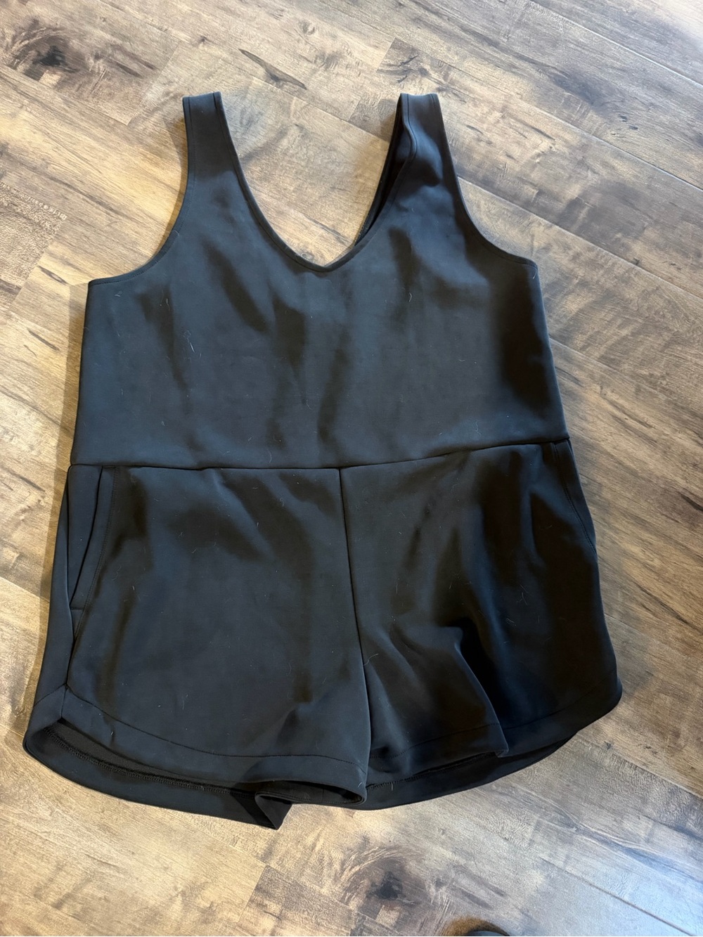 A New Day Black Sleeveless Romper with Pockets